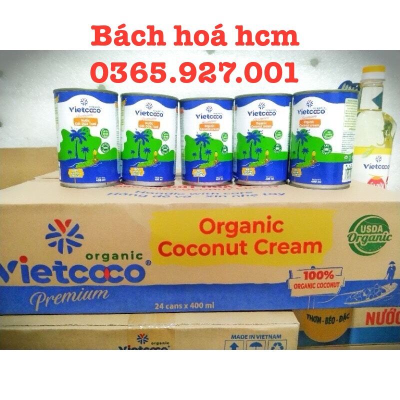 Nước cốt dừa tươi Organic vietcoco 400ml, date mới