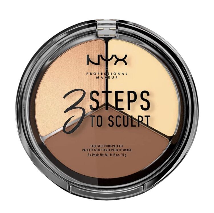 Phấn tạo khối highlight 3 bước chuyên nghiệp nyx professional makeup 3 steps to sculpt
