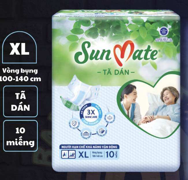 Tã Dán/Quần SUNMATE Siêu Khô thoáng cho người lớn