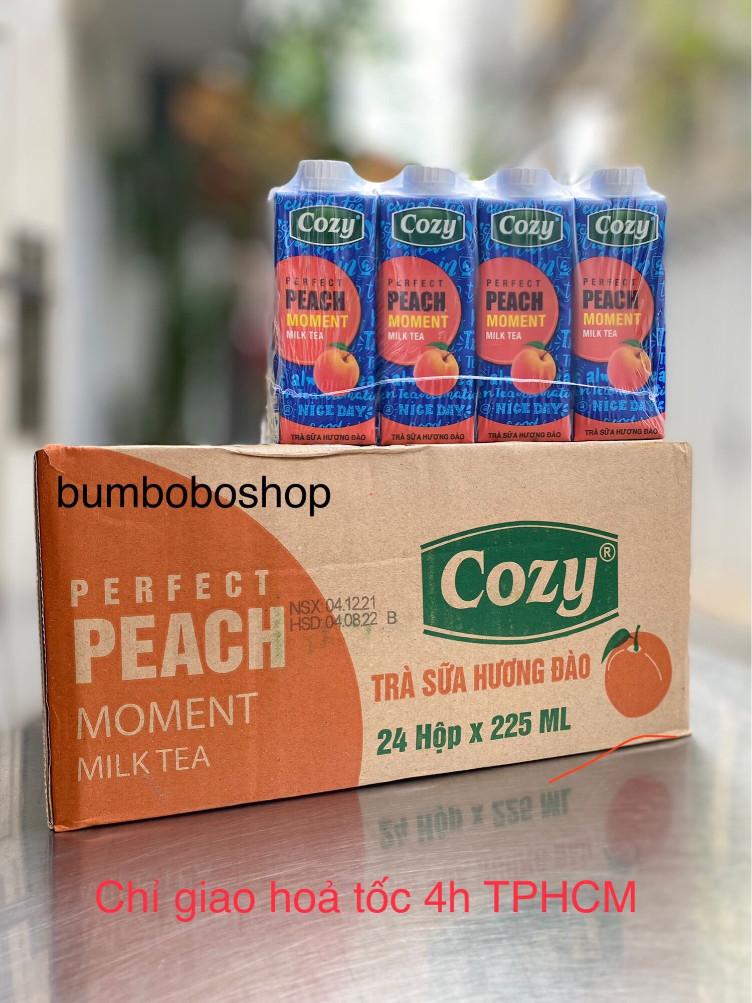 Thùng 24 hộp trà sữa đào cozy
