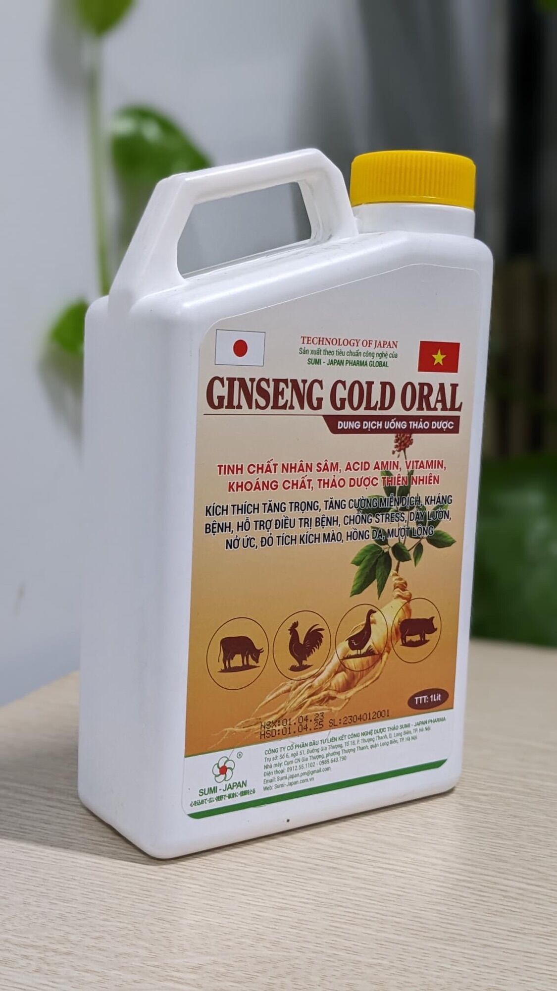 Ginseng sâm nước chuyên vỗ béo,mọc lông nhanh cho gia cầm 1 l