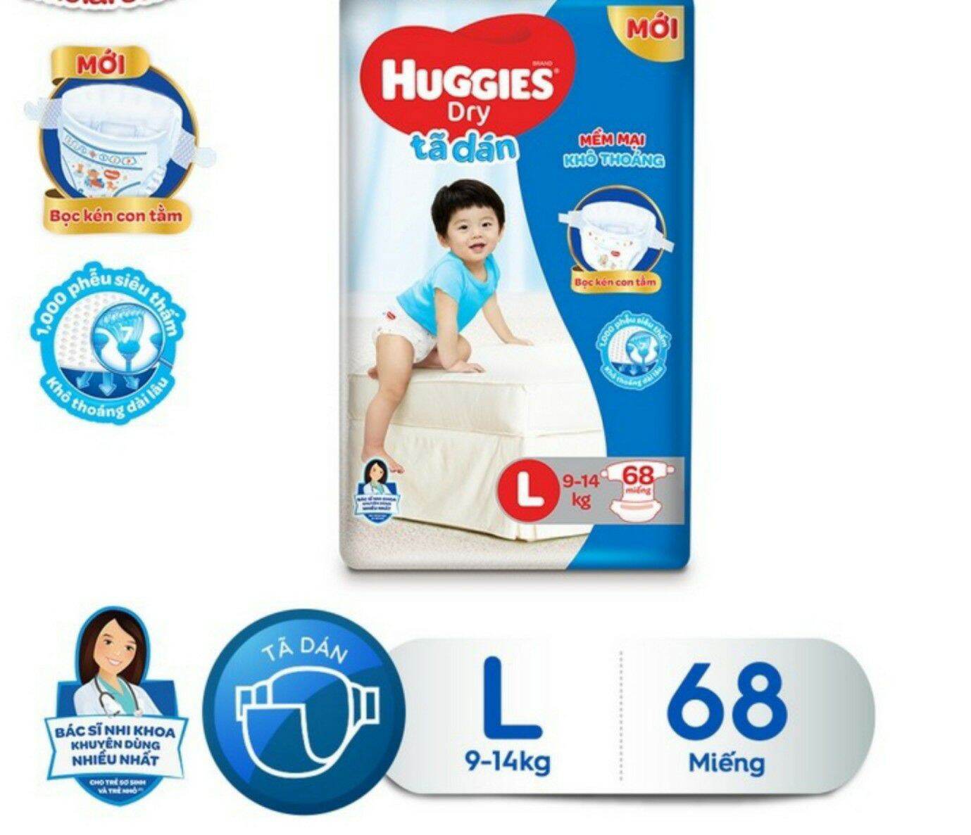 [HCM]Tả dán huggies M76_L68_XL62_XXL56 date mới