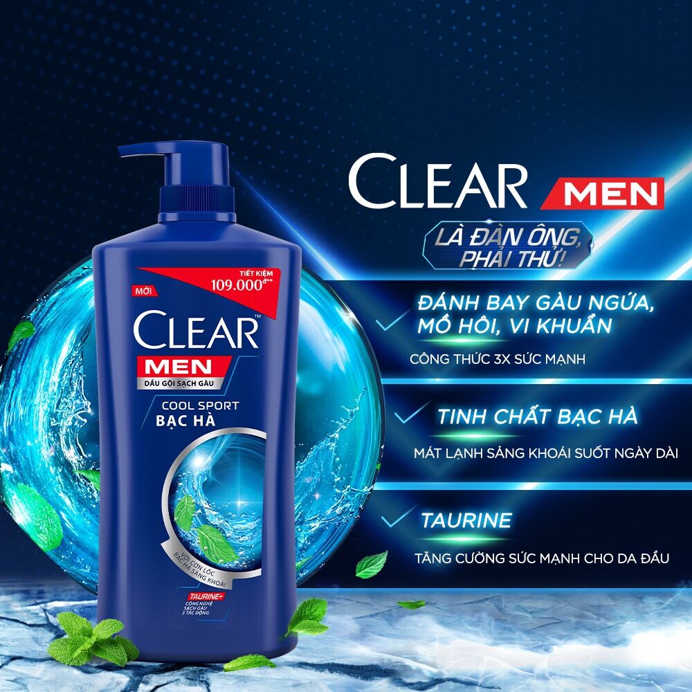DẦU GỘI CLEAR MEN 180gr-340gr-650gr