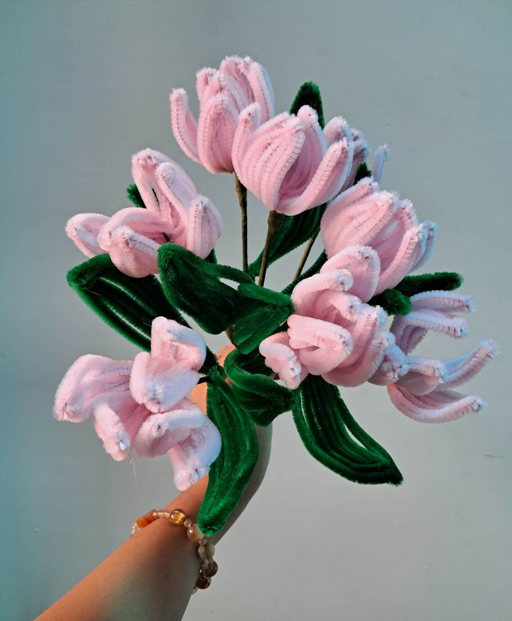 Hoa tulip bằng kẽm nhung