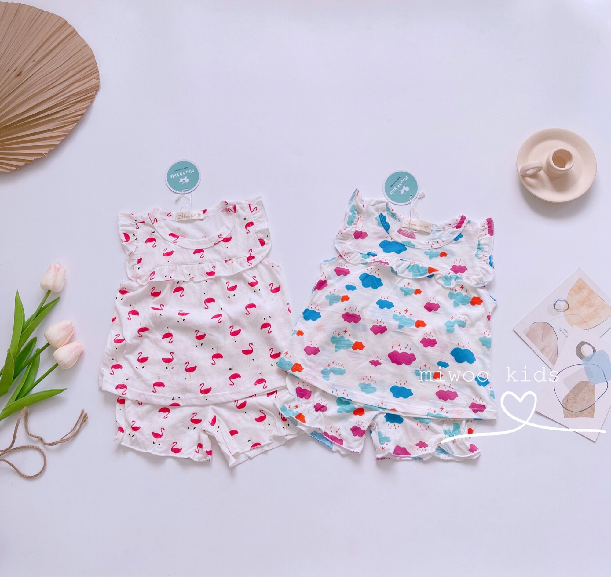 (10-20kg) Đồ bộ mặc nhà mát mẻ cho bé gái
