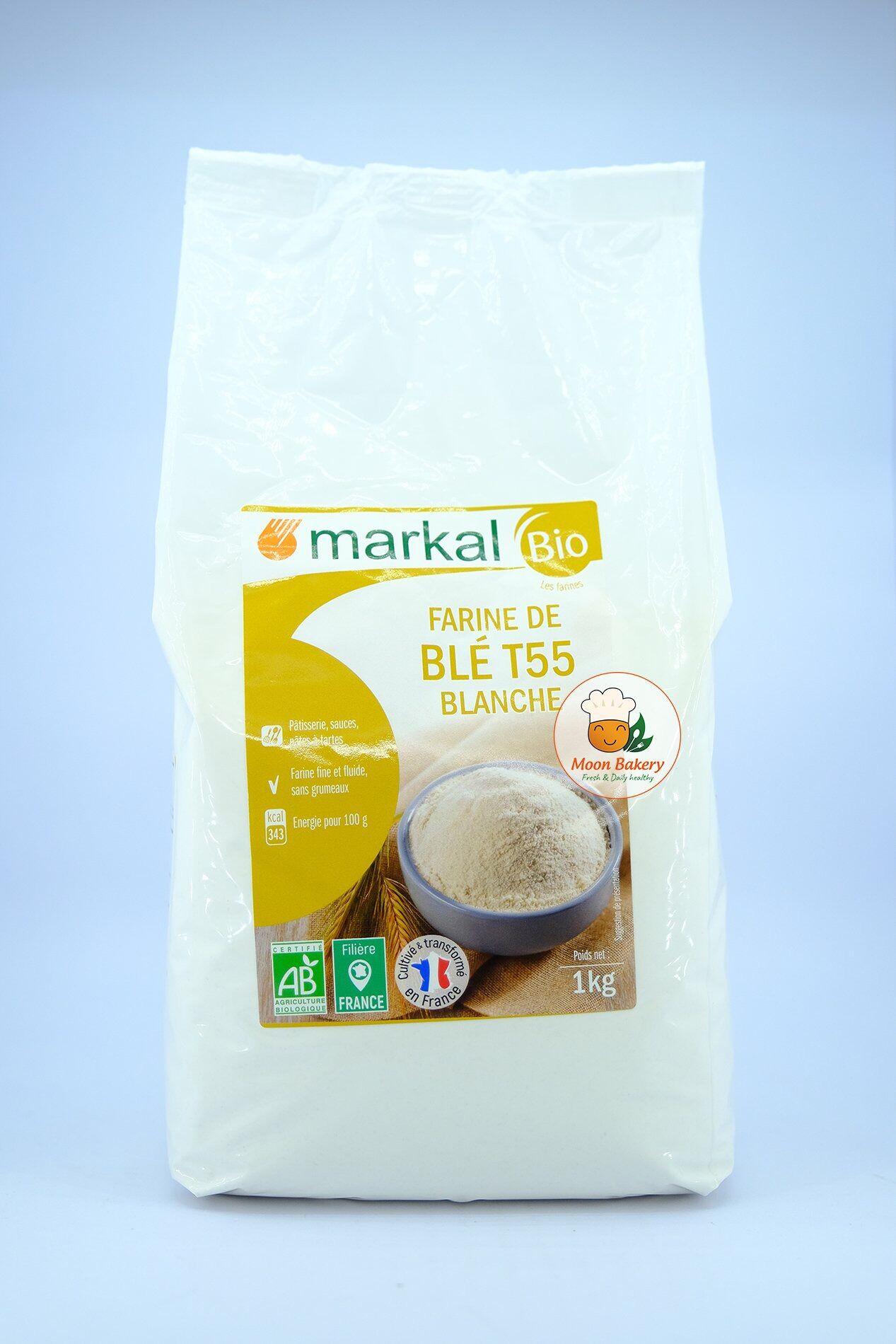 Bột mỳ trắng đa dụng hữu cơ T55 Markal Pháp - Túi 1kg