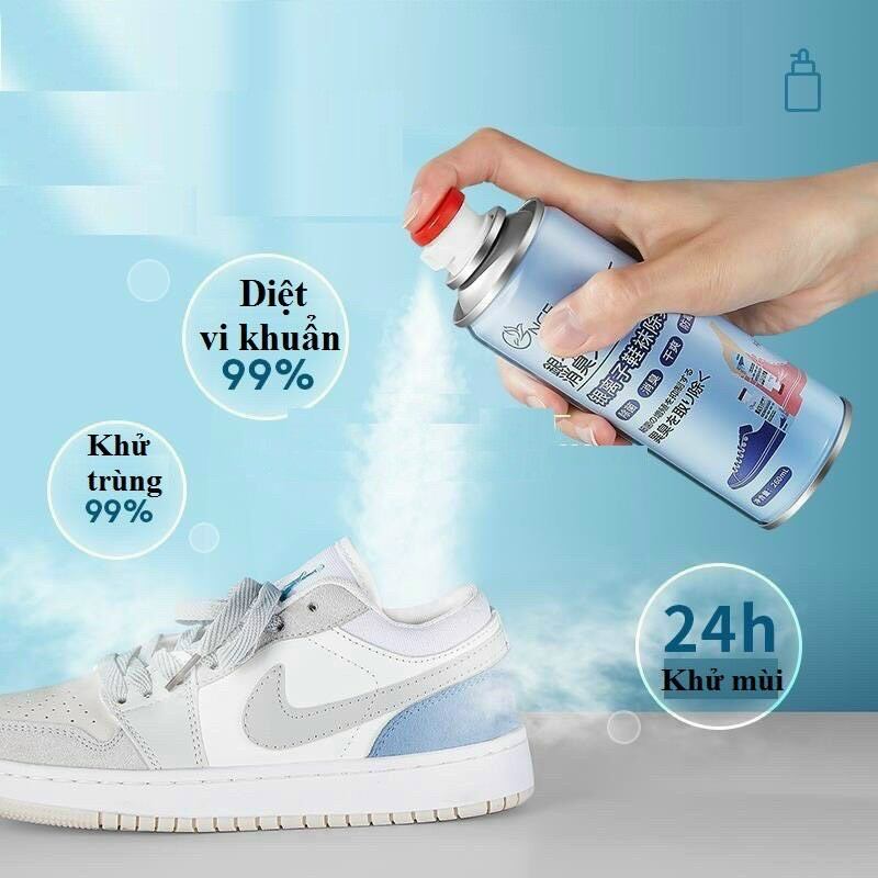 Xịt khử mùi hôi giầy lưu hương 24h, duyệt khuẩn, khử mùi giầy