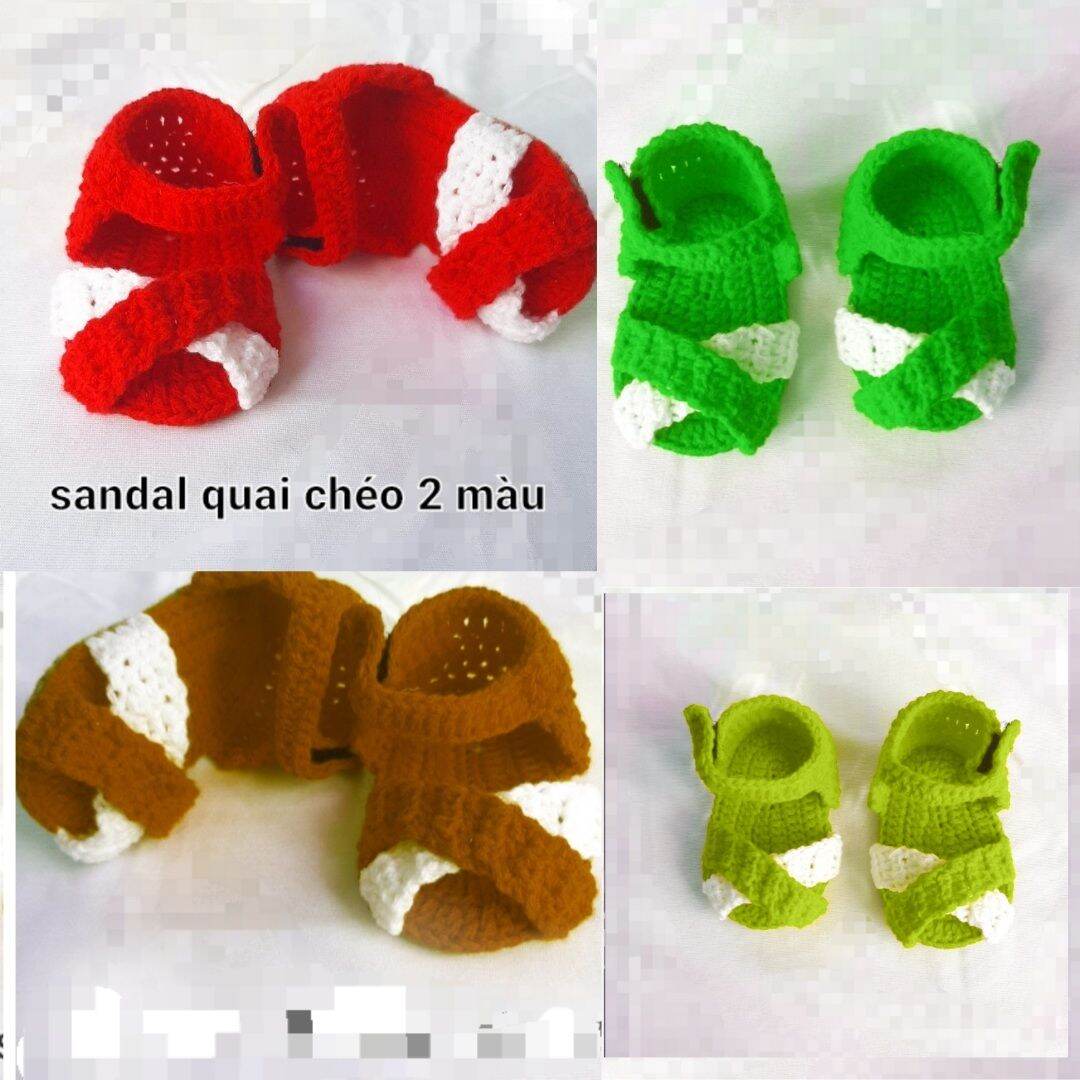 Giày len ,dép giày len cho bé gái bé trai, giày sandal len cho bé từ sơ sinn đến 3 tuổi nhiều mẫu nhiều màu