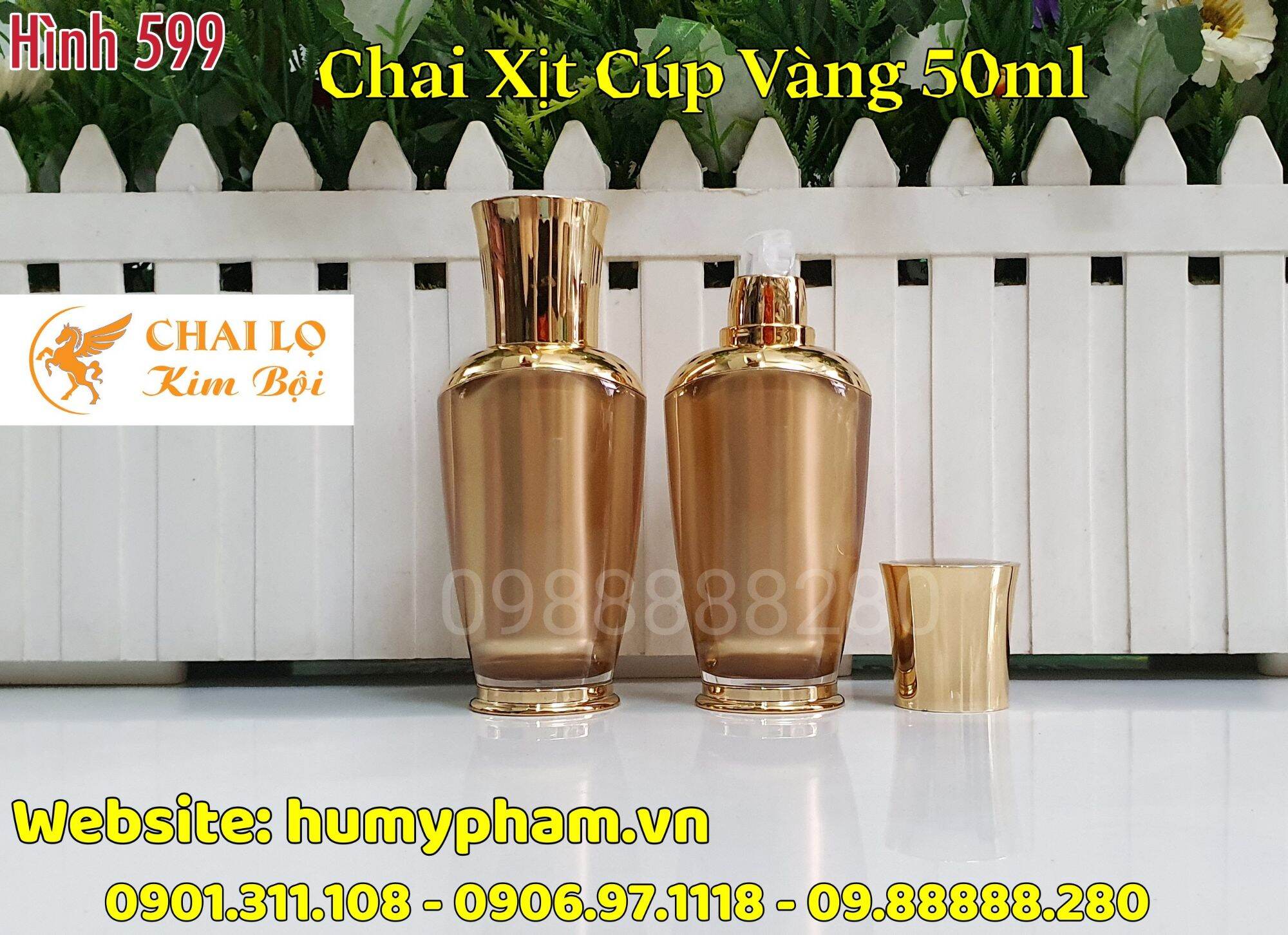 CHAI LỌ MỸ PHẨM - Chai Xịt Cúp Vàng 50ml