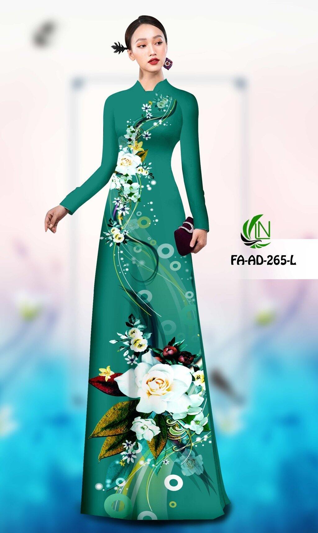 Vải áo dài 3d bộ /vải không may