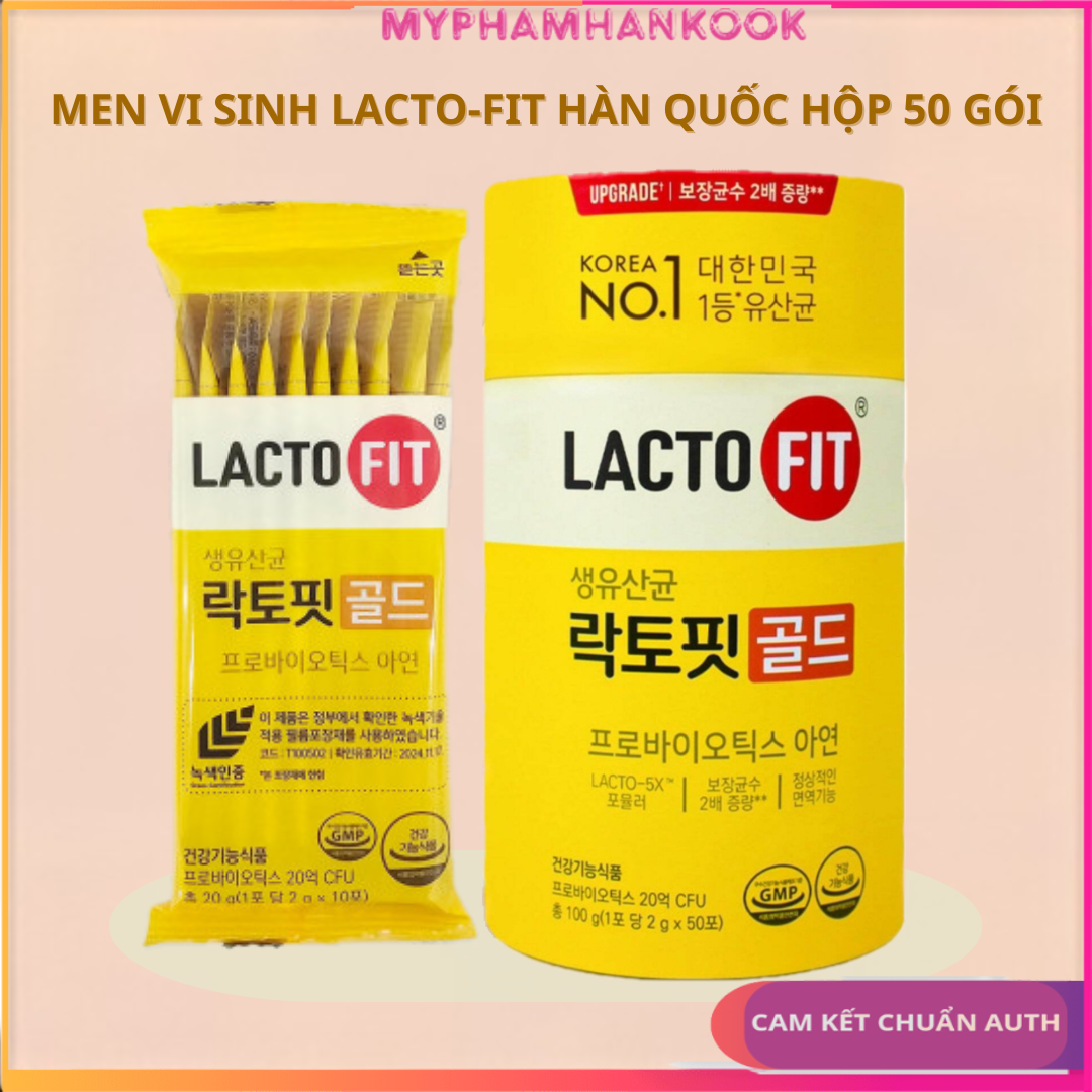 Men Vi Sinh LACTO-FIT GOLD Hộp 50 Gói Bổ Sung Lợi Khuẩn Cải Thiện Đường Ruột Khỏe Mạnh Men Tiêu Hóa Hàng Đầu Hàn Quốc
