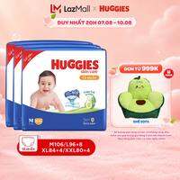 Combo 3 gói Tã quần Huggies Skincare Mega Jumbo M106/L100+4/XL84/XXL76 với tràm trà dịu da