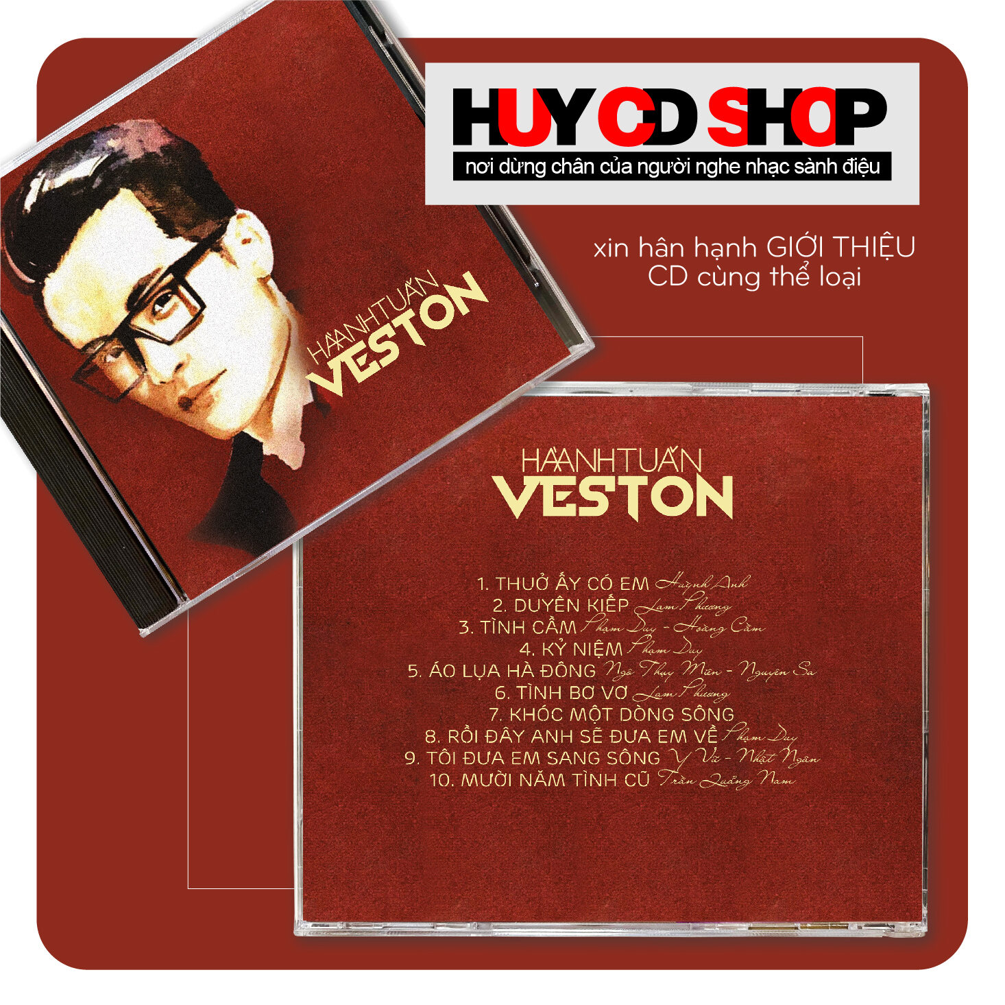 Đĩa cd hà anh tuấn veston nhạc sang trữ tình acoustic đĩa lòng trắng chất lượng cao âm thanh chuẩn huy cd shop