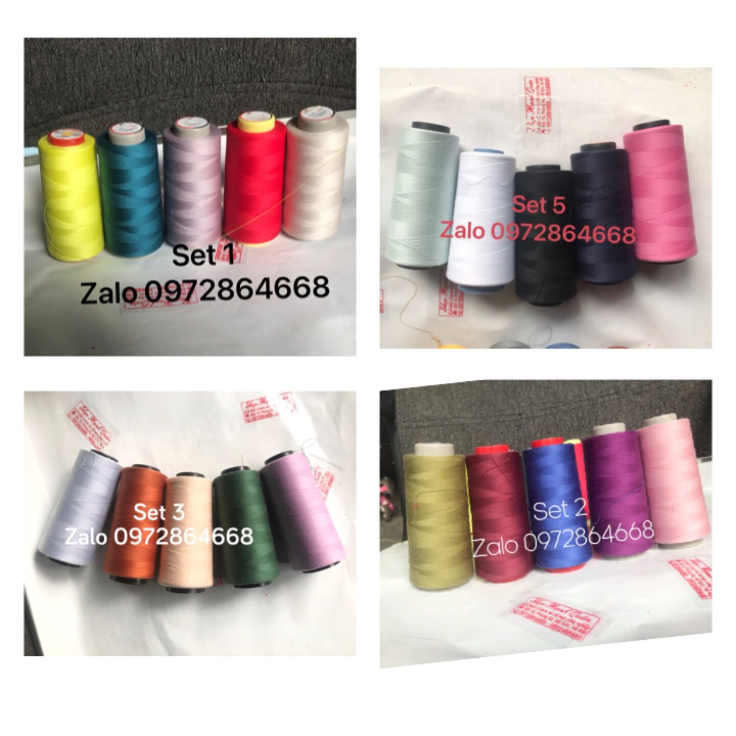 Set 5 cuộn chỉ may mỗi cuộn dài 2500m