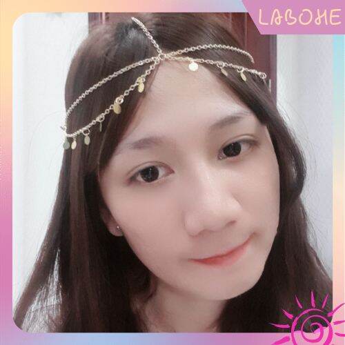 Vòng đội đầu Boho (headchain) tua rua tròn phong cách Ấn Độ