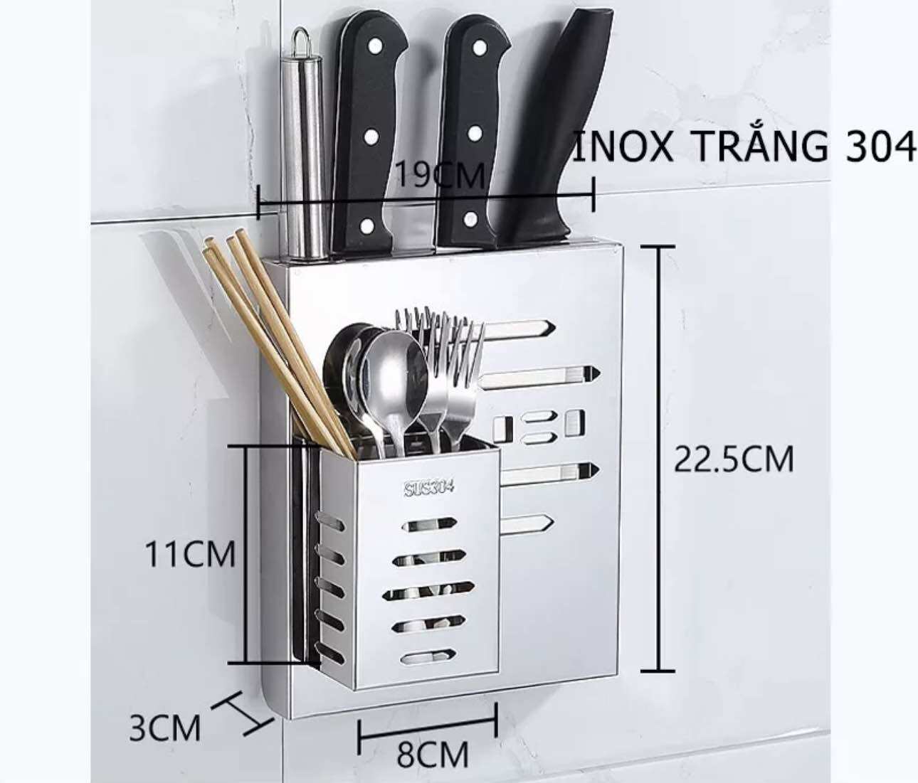 Kệ dao inox 304 treo tường