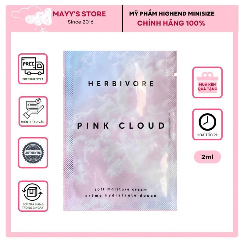Kem Dưỡng Phục Hồi Da Herbivore Pink Cloud Rose Water Moisture Creme