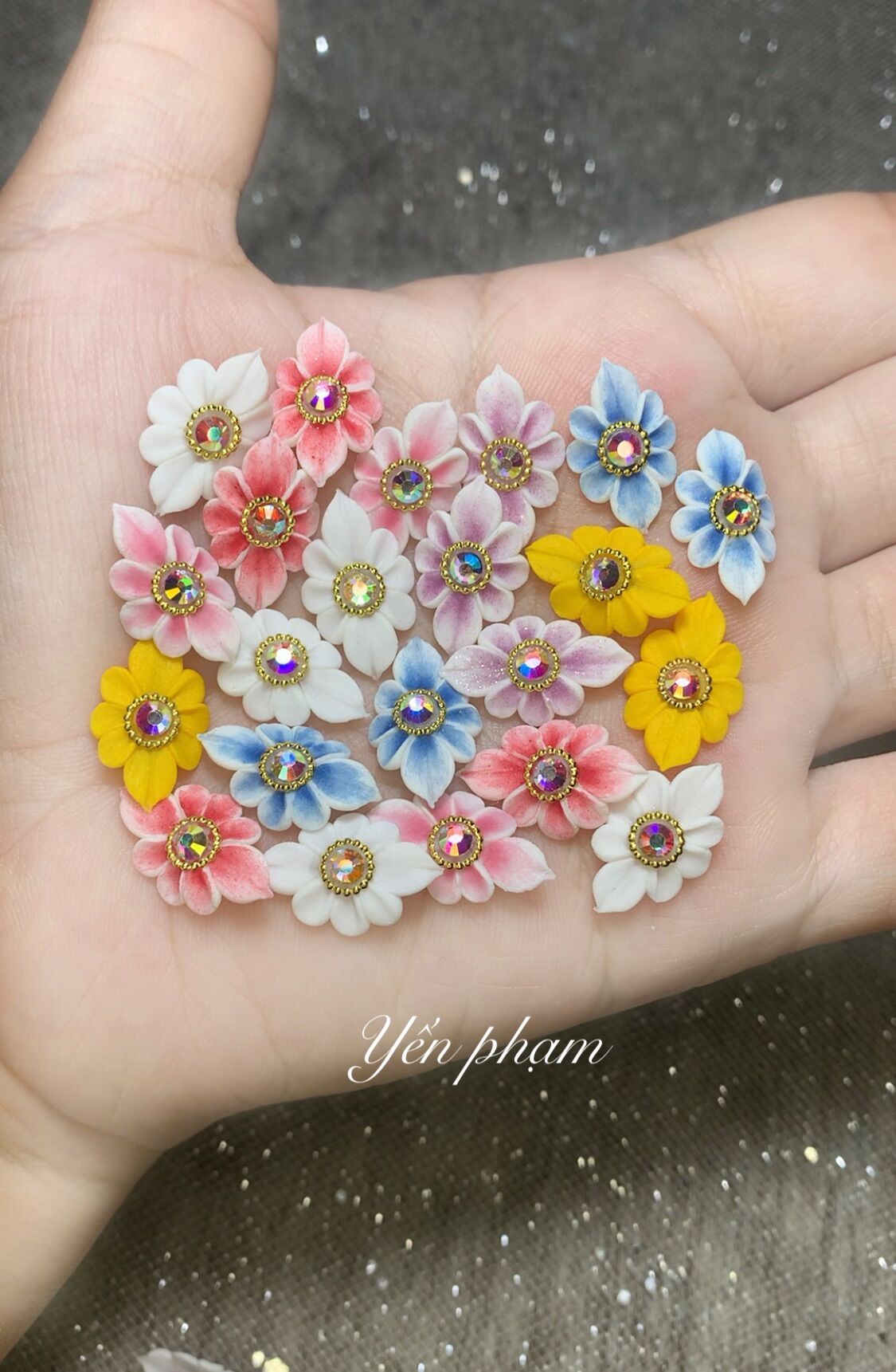 Set 10 hoa bột trang trí móng siêu xinh