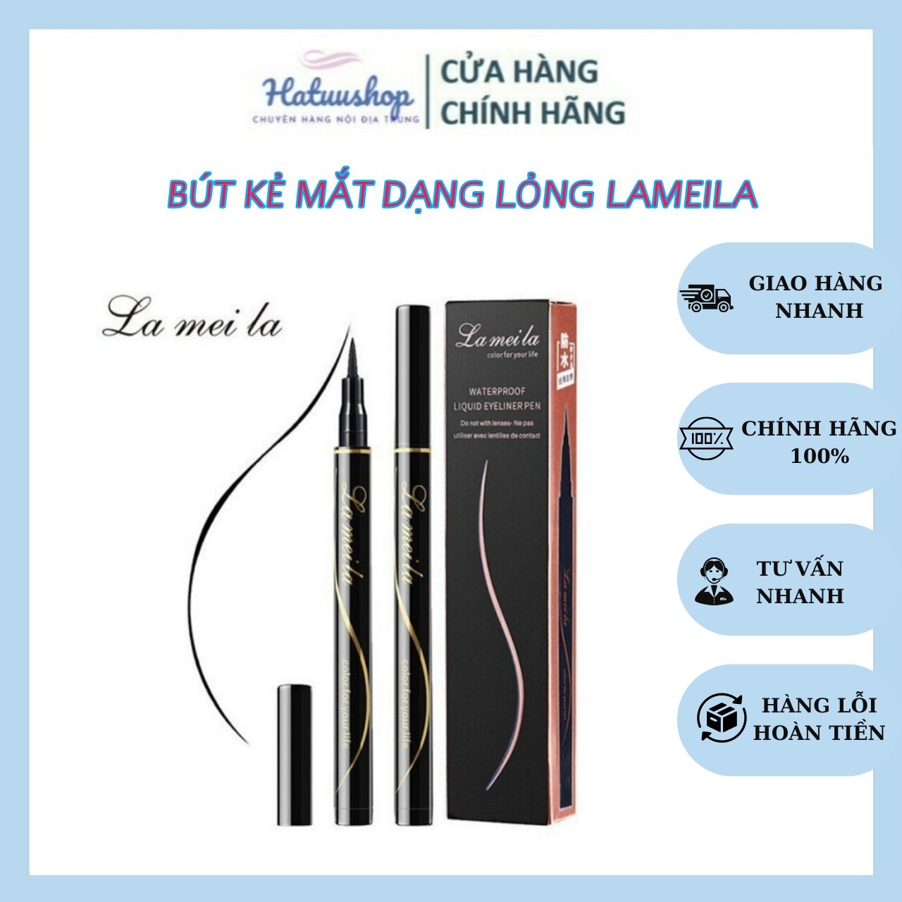 Bút kẻ mắt nước lameila đầu mảnh
