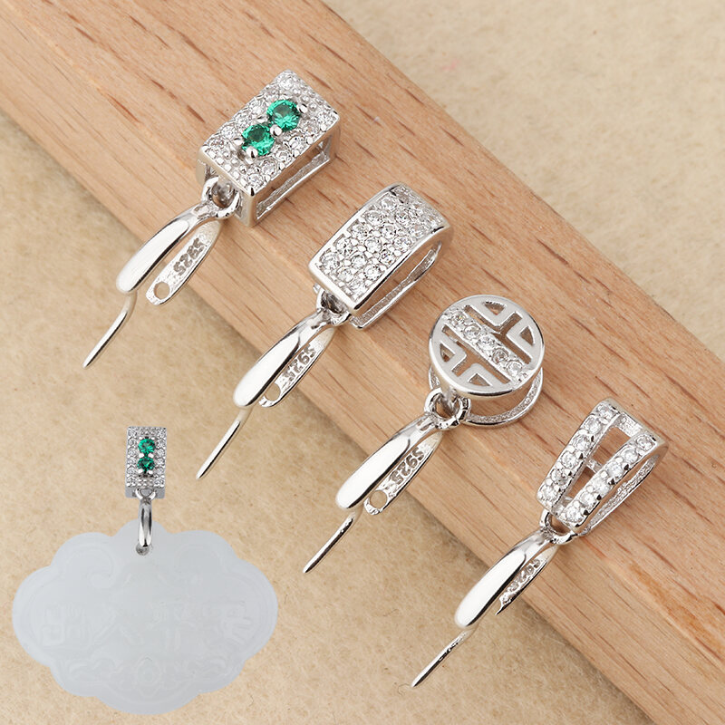 Bạc Nguyên Chất S925 Yuanbao Mặt Dây Chuyền Móc Cài Không Gian Nhẫn Mặt Dây Chuyền Phụ Kiện Bạc Thẻ