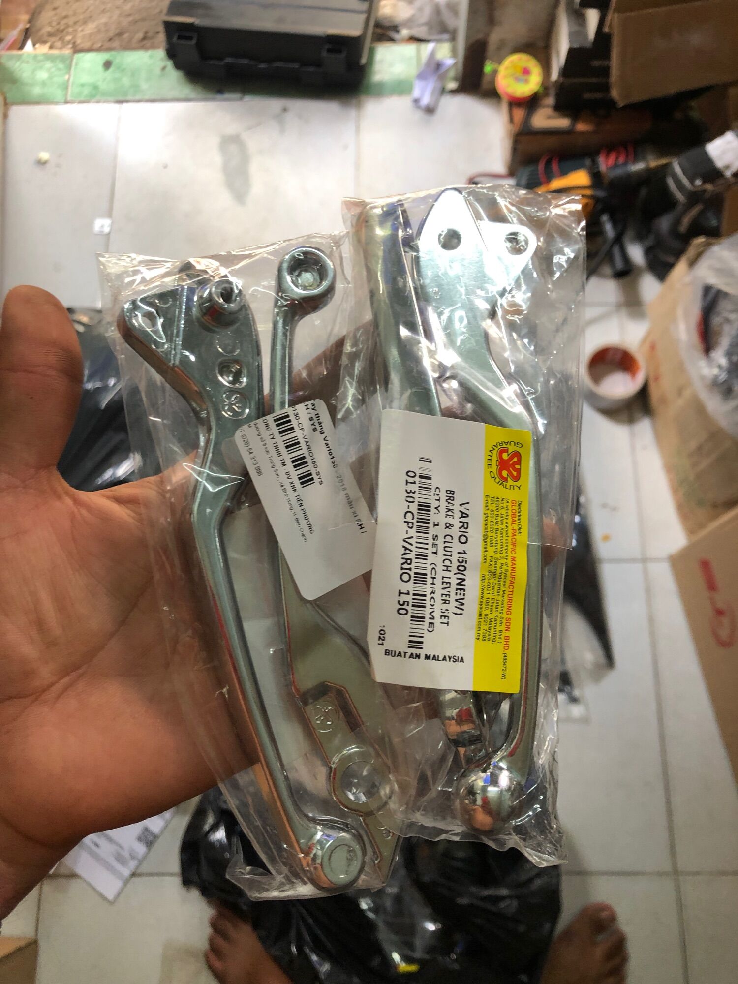 Tay thắng xi inox vario 2018-2021 gắn cho 125-150cc bền đẹp bóng sáng xe
