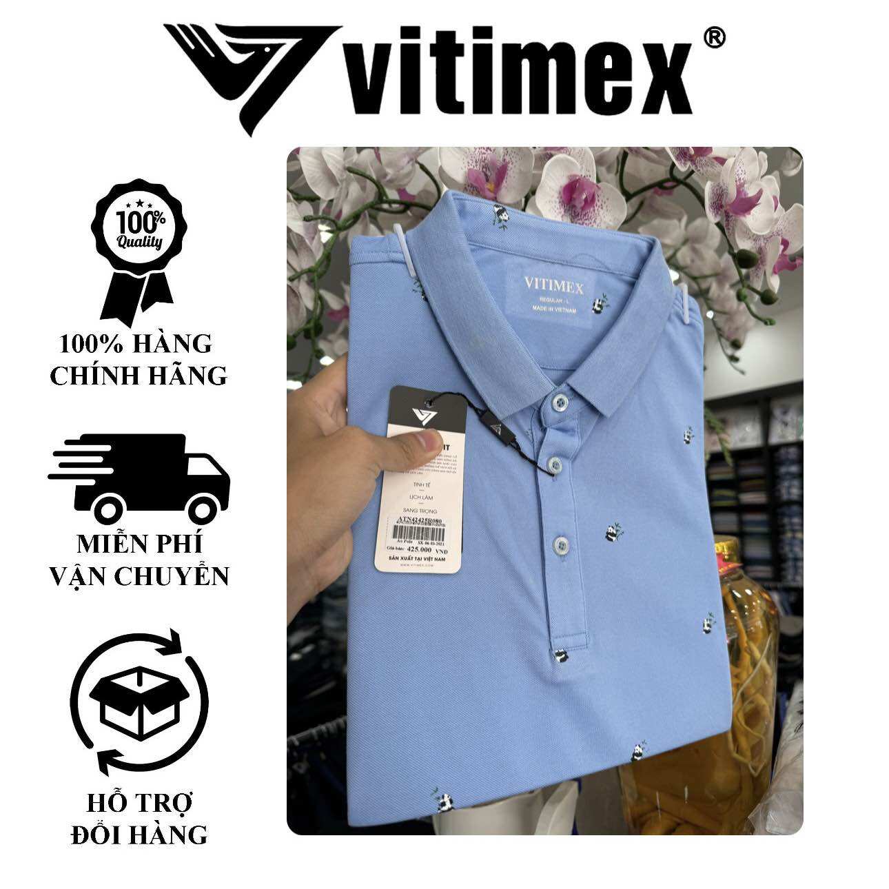 Áo Polo nam Vitimex form RegularFit còn size L