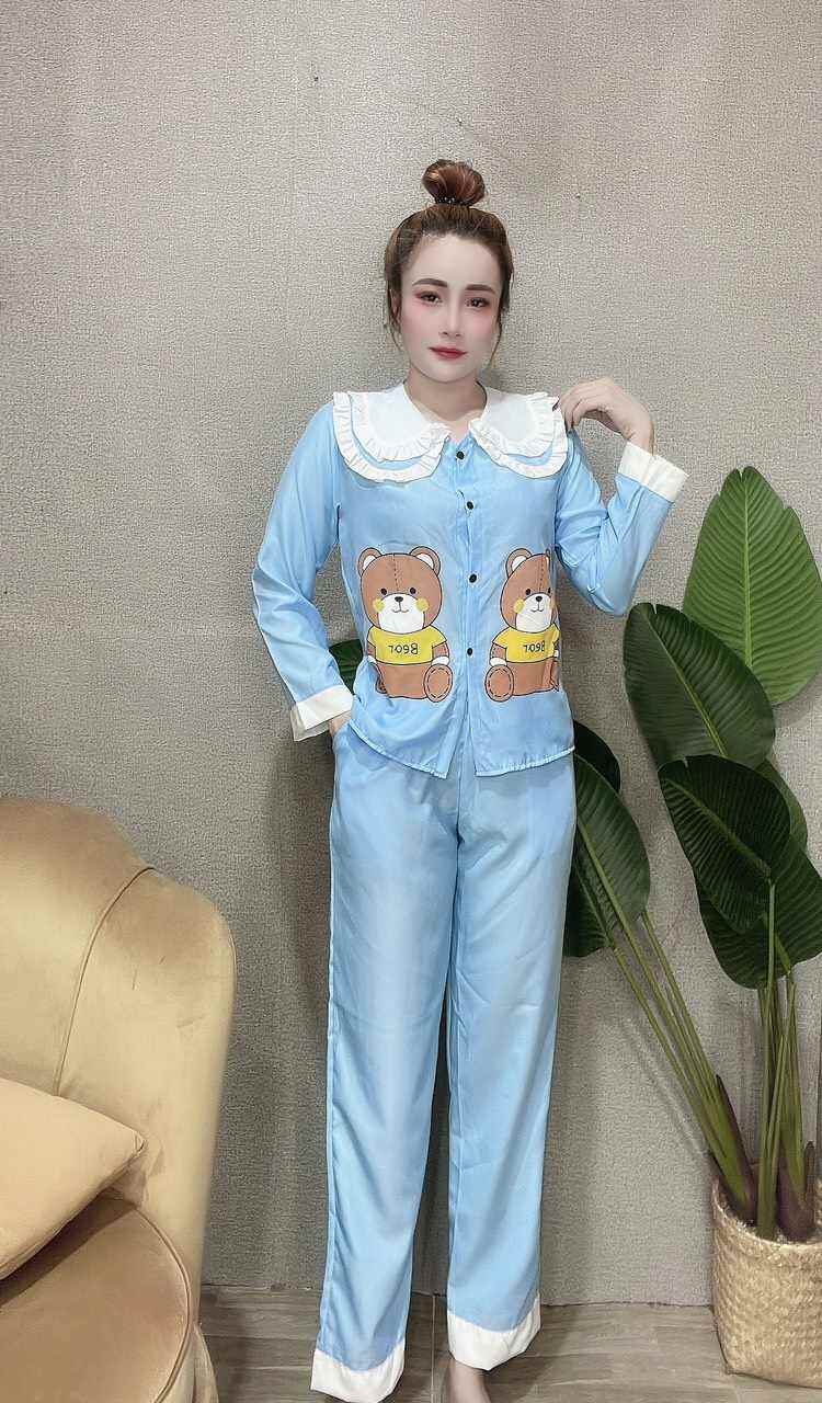 SET BỘ QUẦN DÀI TAY DÀI 40_60KG CHẤT vải kate lụa mềm mịn mát