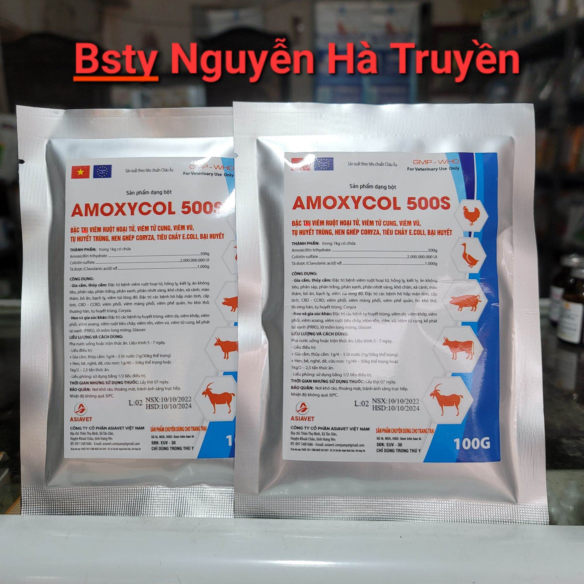 Gói Amox Amoxycol 500S chuyên dùng cho thú cưng