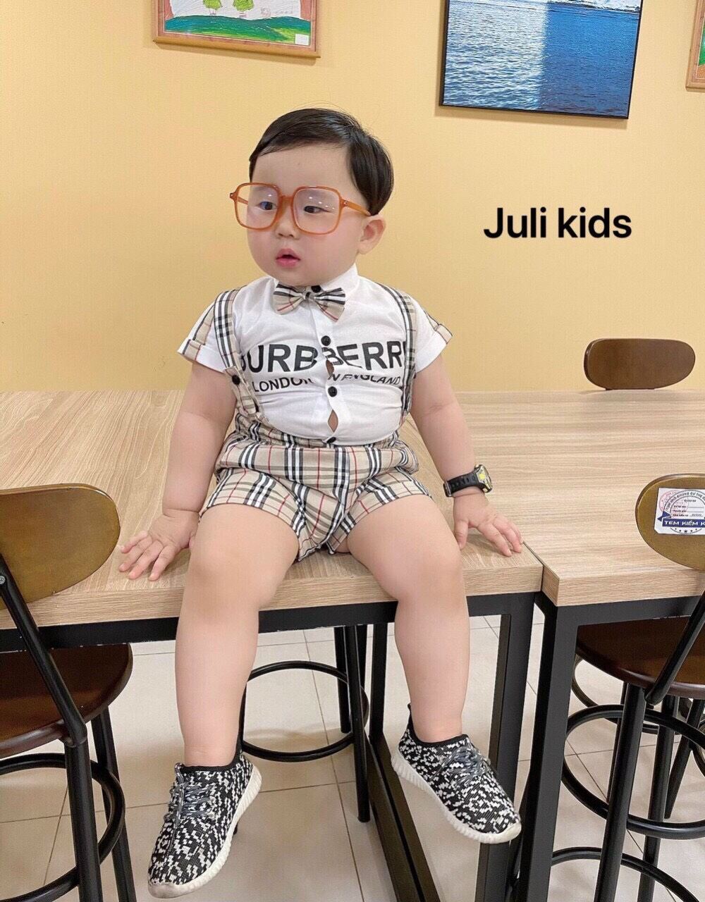 Set sơ mi bbr công tử cho bé trai size 9-18kg