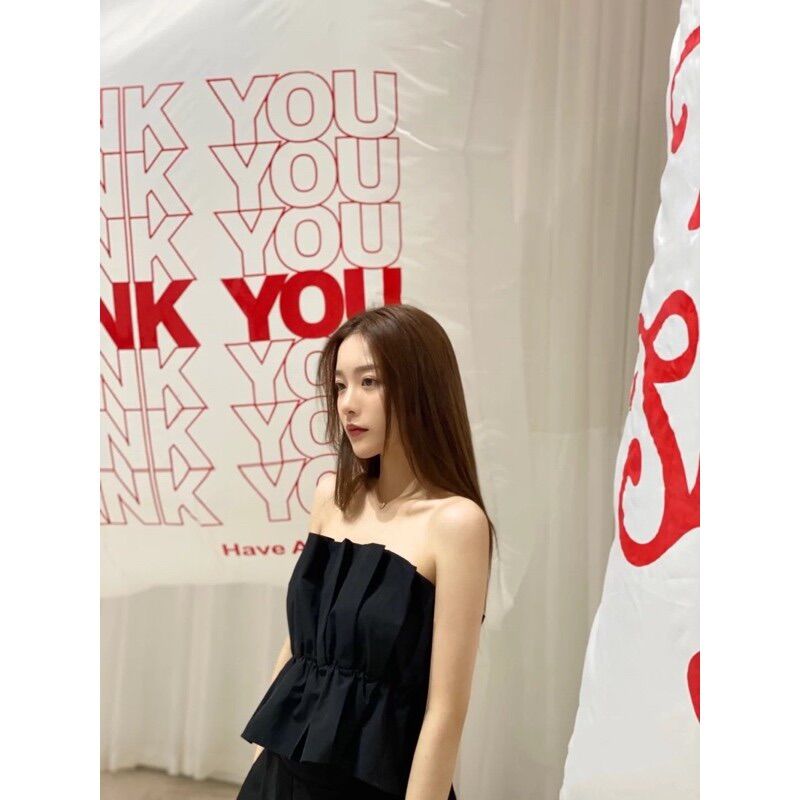 Áo kiểu ống cúp chít eo sang chảnh