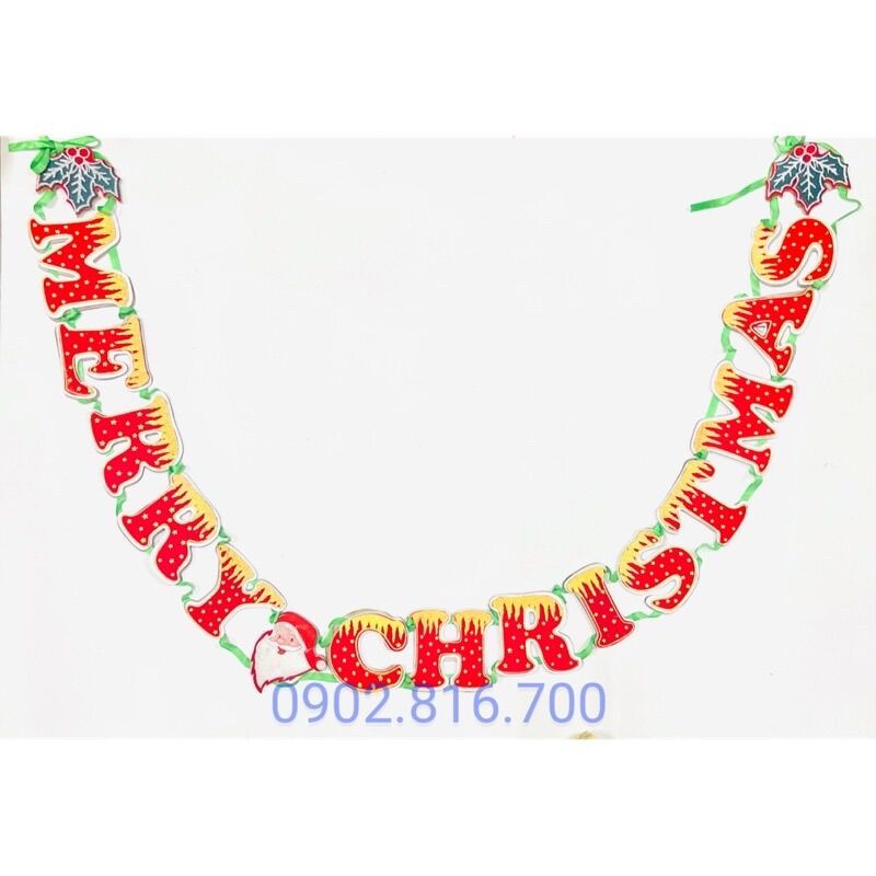 Dây treo Chữ Merry Christmas dài 1m3 trang trí noel