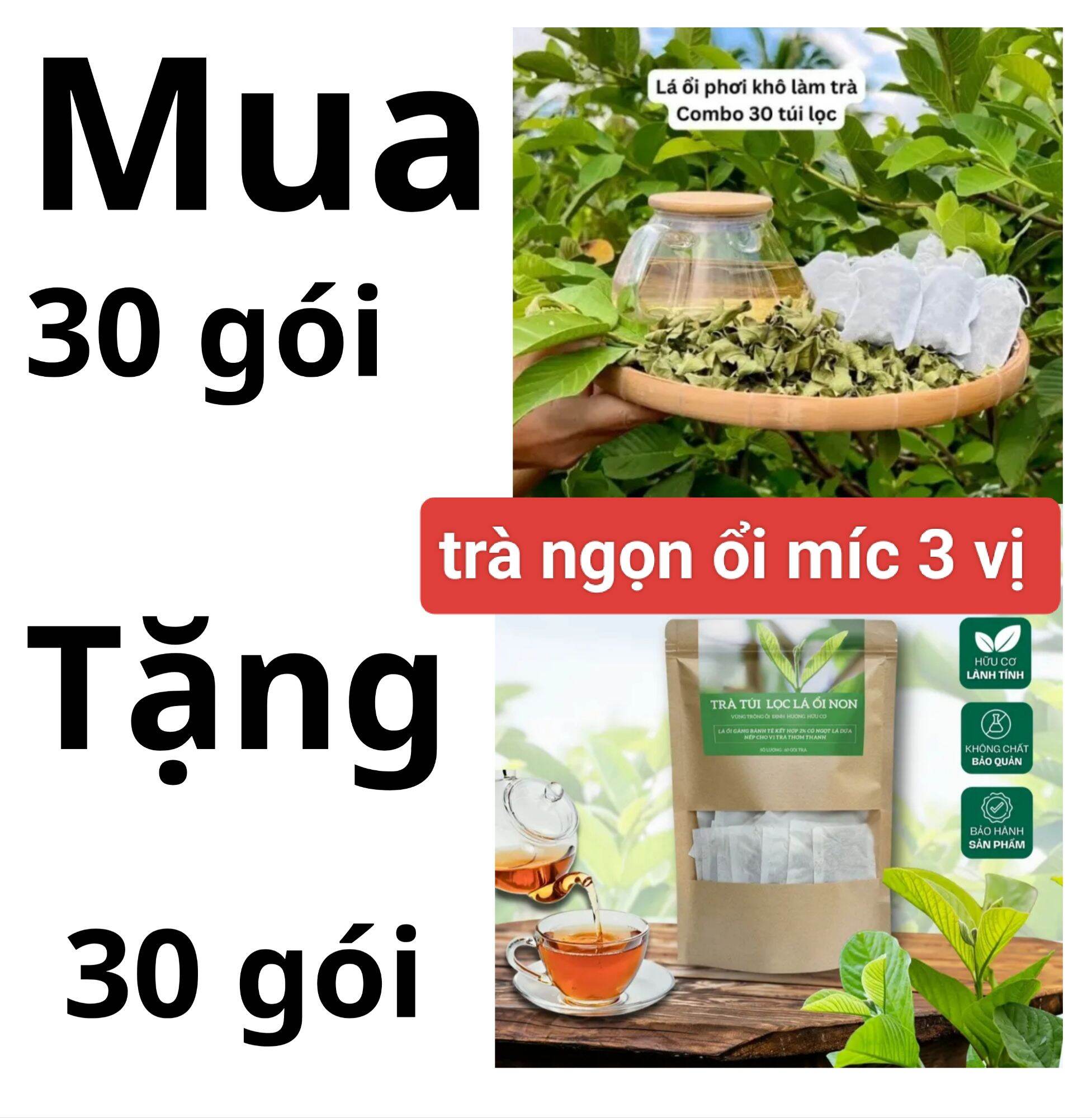 Tặng 30 gói trà lá ổi giảm cân ổn định đường huyết combo 30 ngày sử dụng