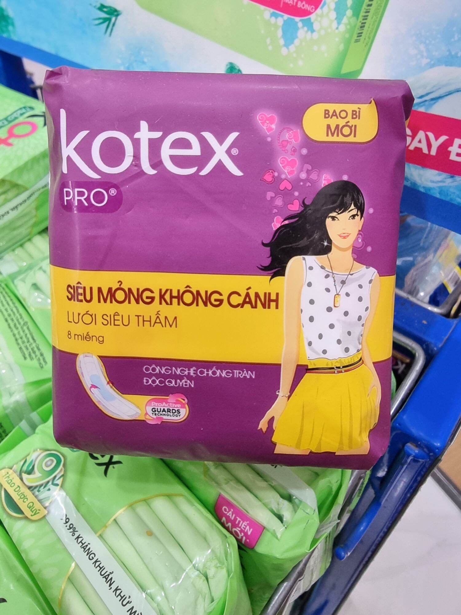 Băng vệ sinh Kotex Pro siêu mỏng không cánh 8 miếng