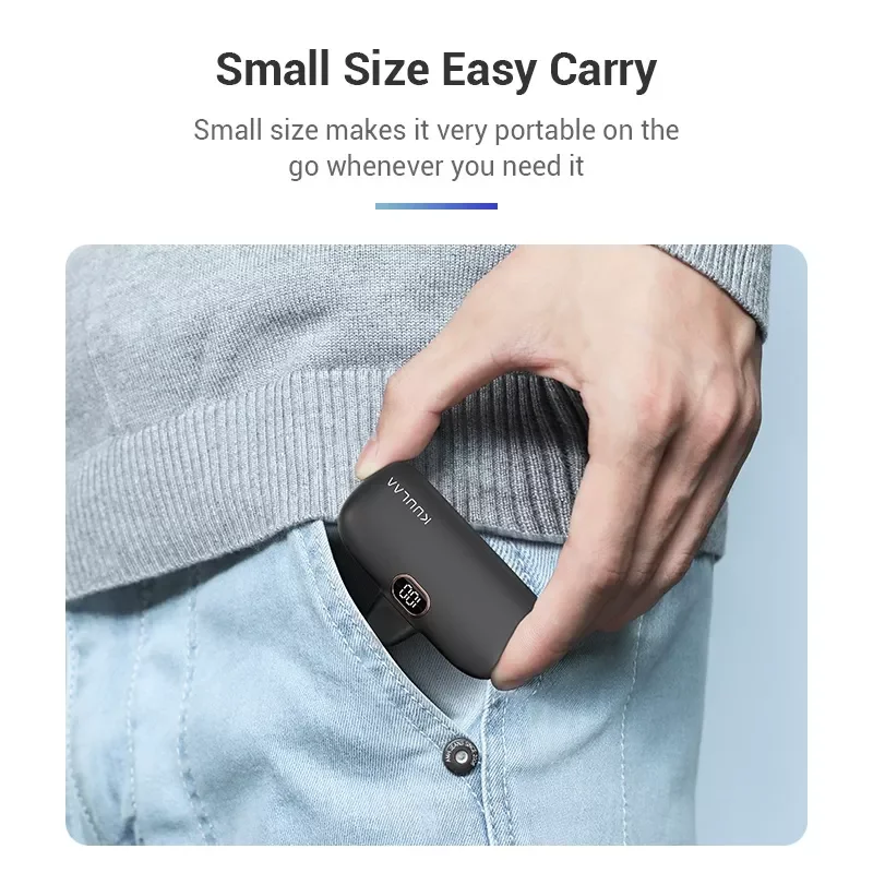 Sạc dự phòng mini Kuulaa 5000mah, type C màu tím