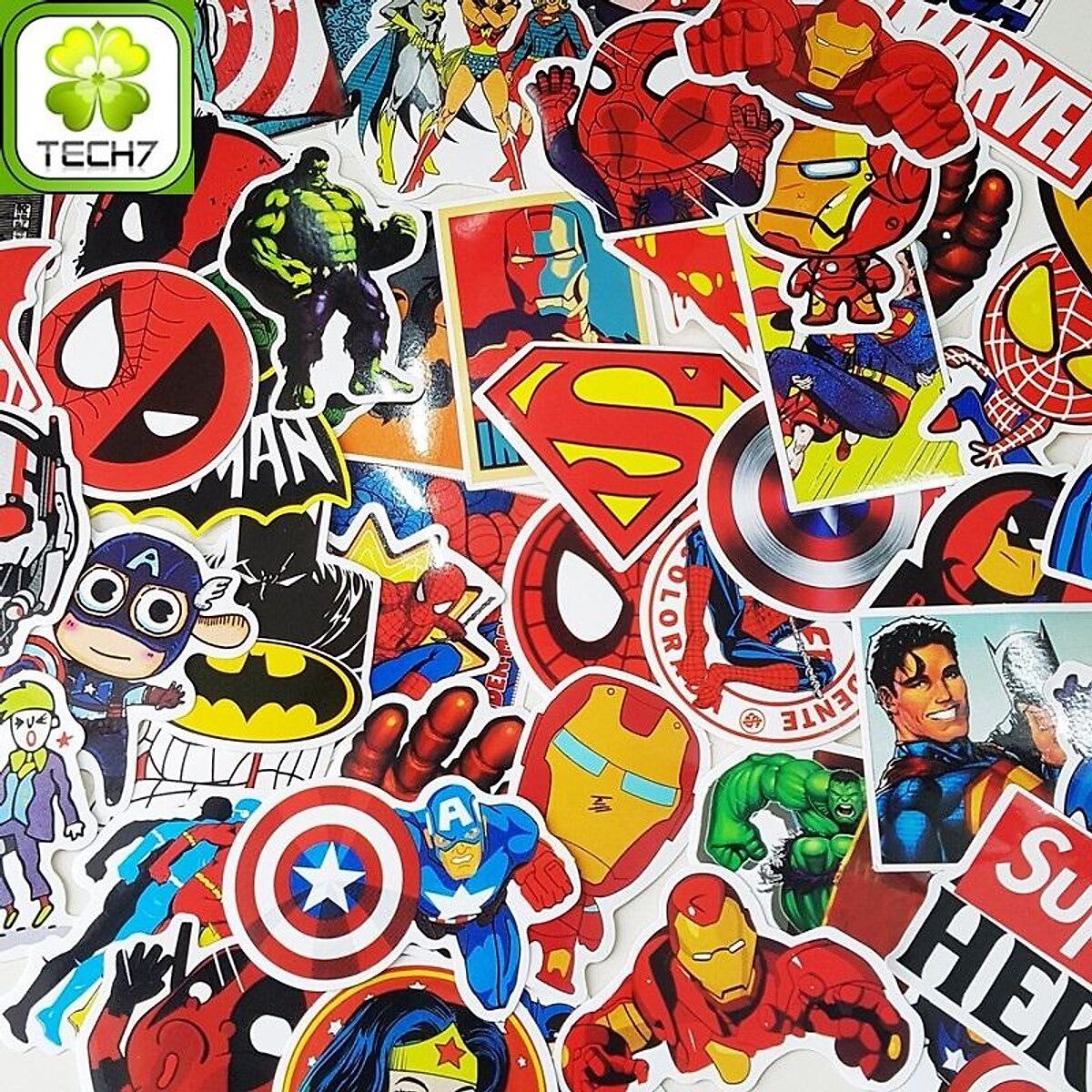 Sticker siêu anh hùng marvel 30-60 ảnh ép lụa khác nhau/ hình dán marvel siêu anh hùng