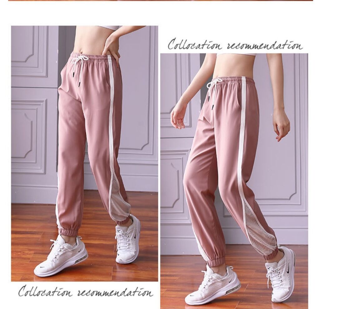 Quần jogger thể thao tập gym yoga phối lưới QC