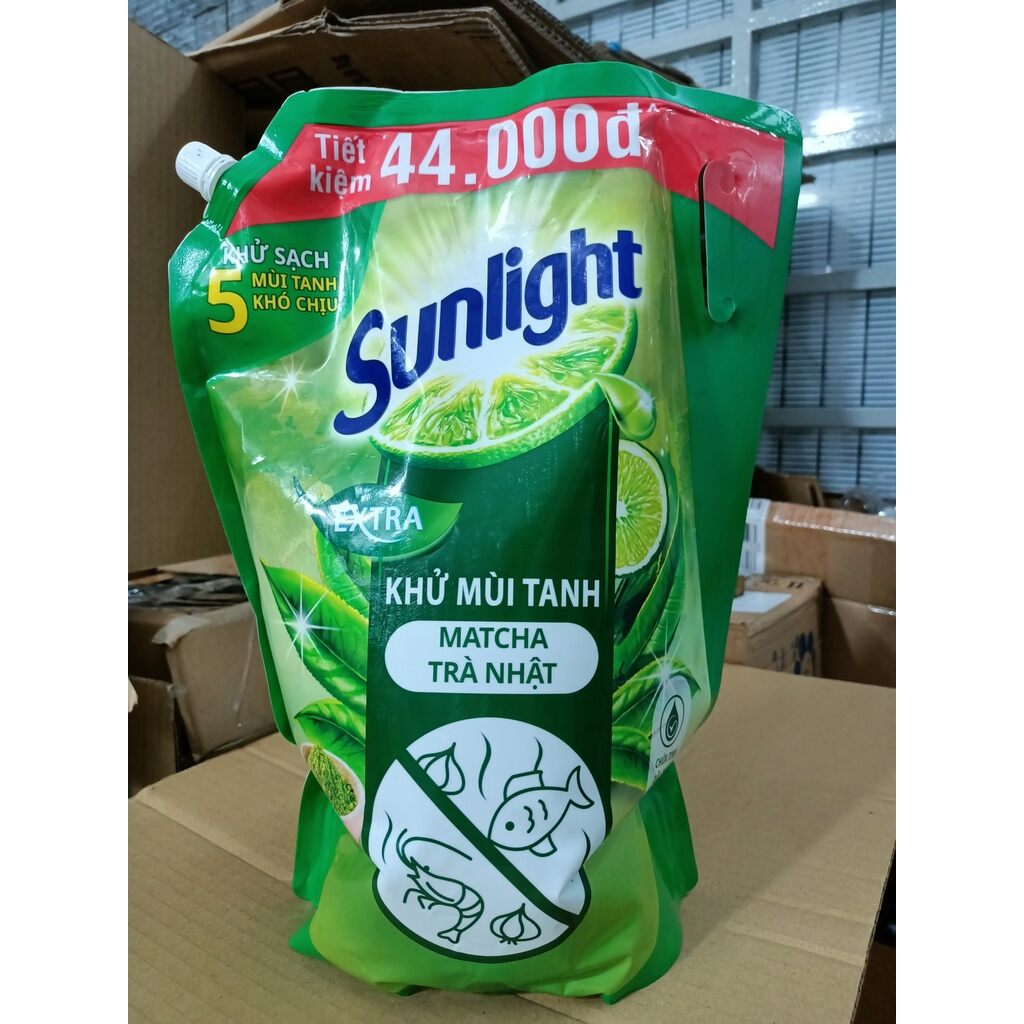 Nước Rửa Chén Sunlight Trà Xanh Túi 3,3Kg