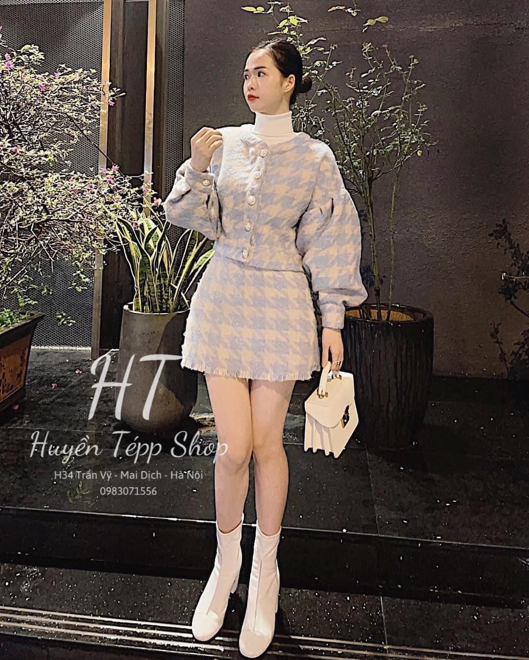 váy dạ tweed ,set váy dạ ,tweed