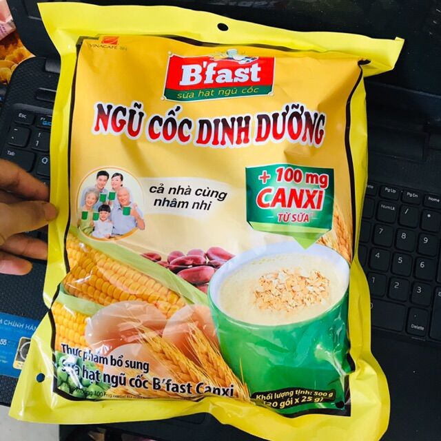 Ngũ cốc dinh dưỡng b'fash vinacafe 20 gói x25g . date mới