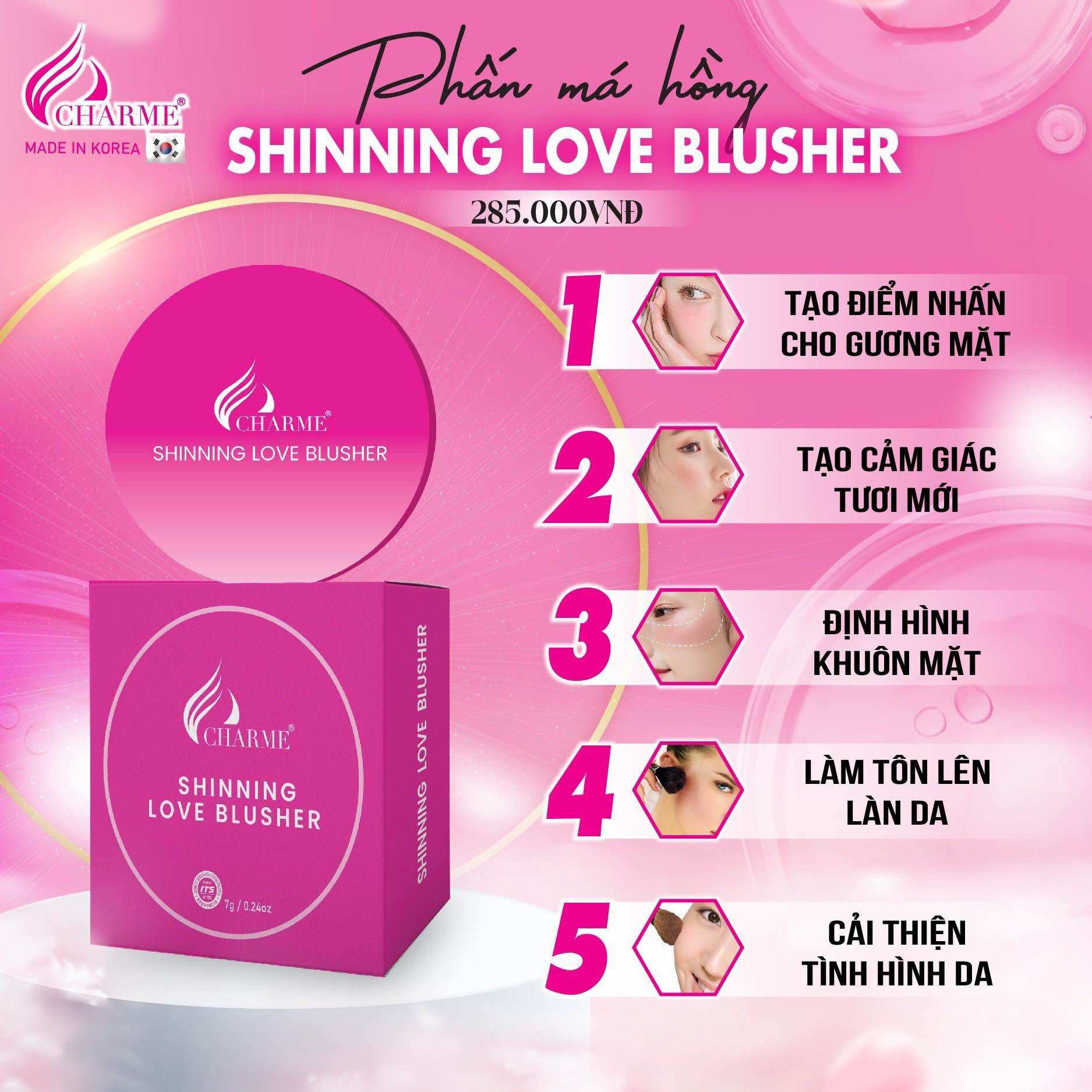 Phấn má hồng Charm Shinning Love Blusher