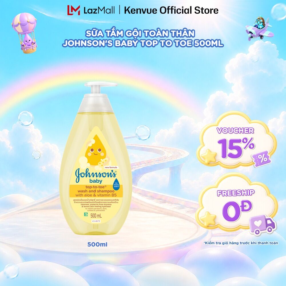 Sữa tắm gội toàn thân Johnsons baby Top to toe 500ml
