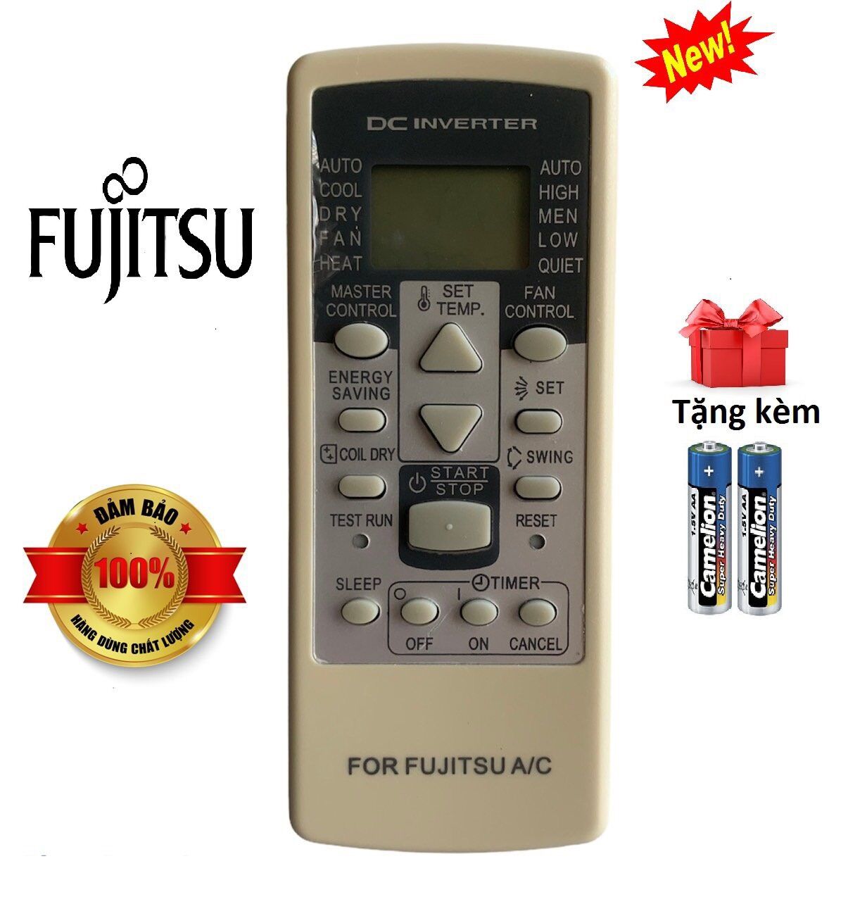 Điều khiển điều hòa Fujitsu 1 chiều 2 chiều - Hàng tốt tặng kèm pin