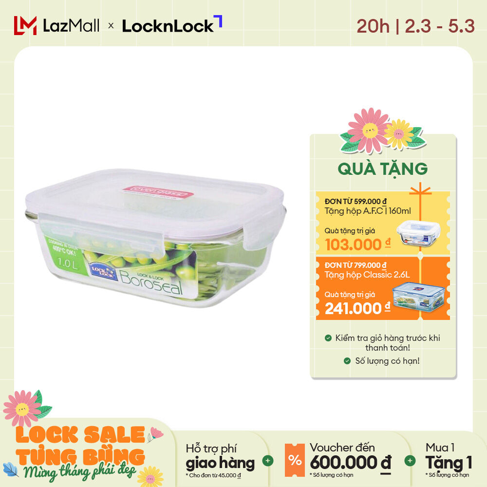 Hũ thủy tinh Lock&lock LLG445 (Trắng)
