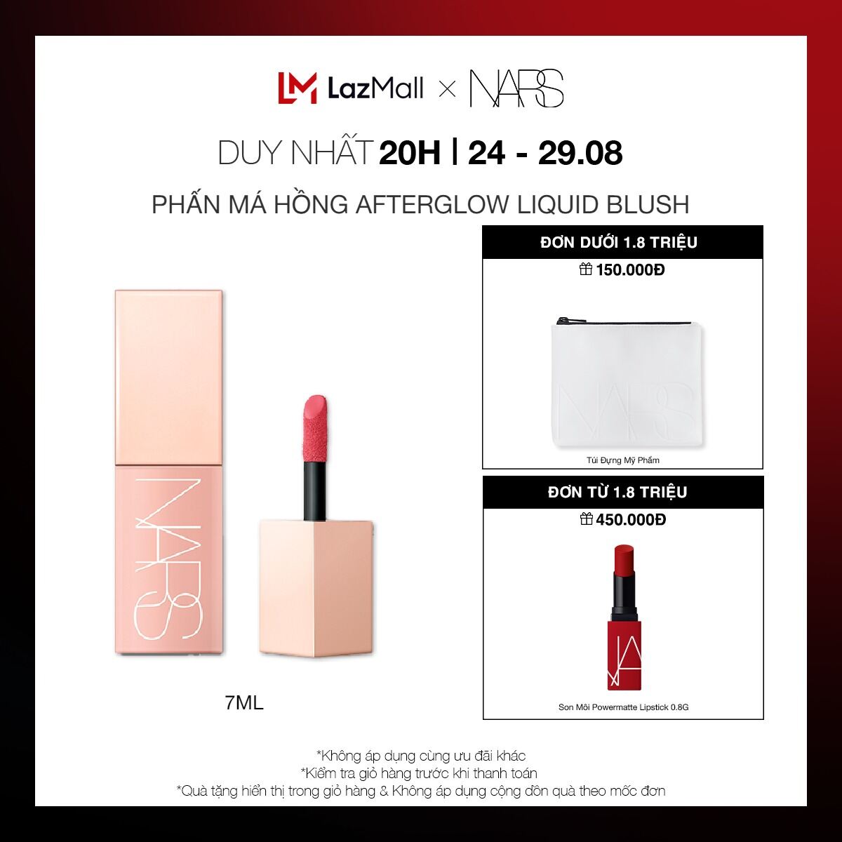 Phấn má hồng dạng lỏng NARS Afterglow Liquid Blush 7ml