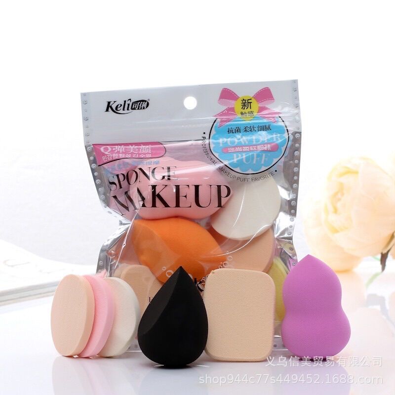 SET 6 MÚT ( BÔNG PHẤN )TRANG ĐIỂM - BÔNG MÚT HỒ LÔ