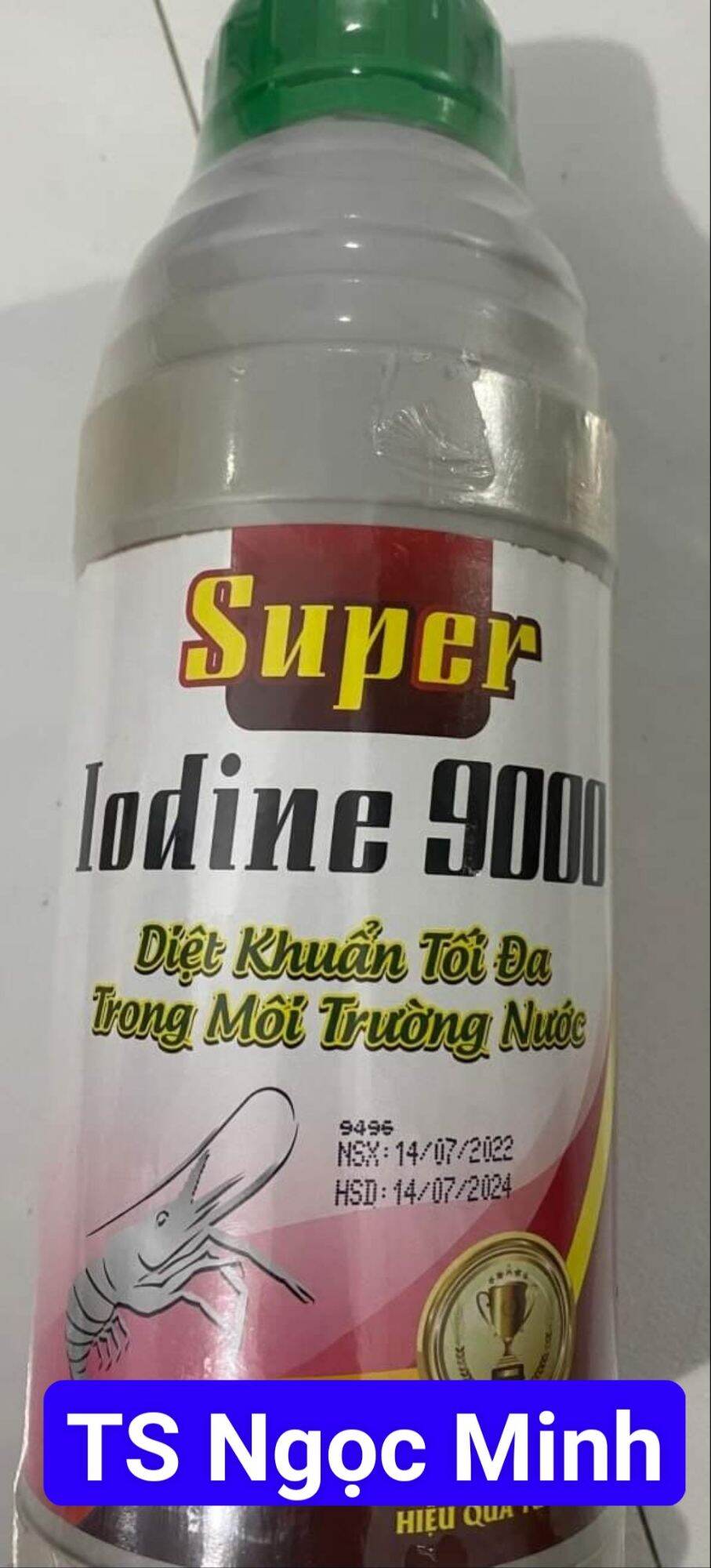 [Chai 1 lít] Sát trùng, sát khuẩn SUPER IODINE 9000 - Dùng cho các loại cá, lươn, ếch, tôm