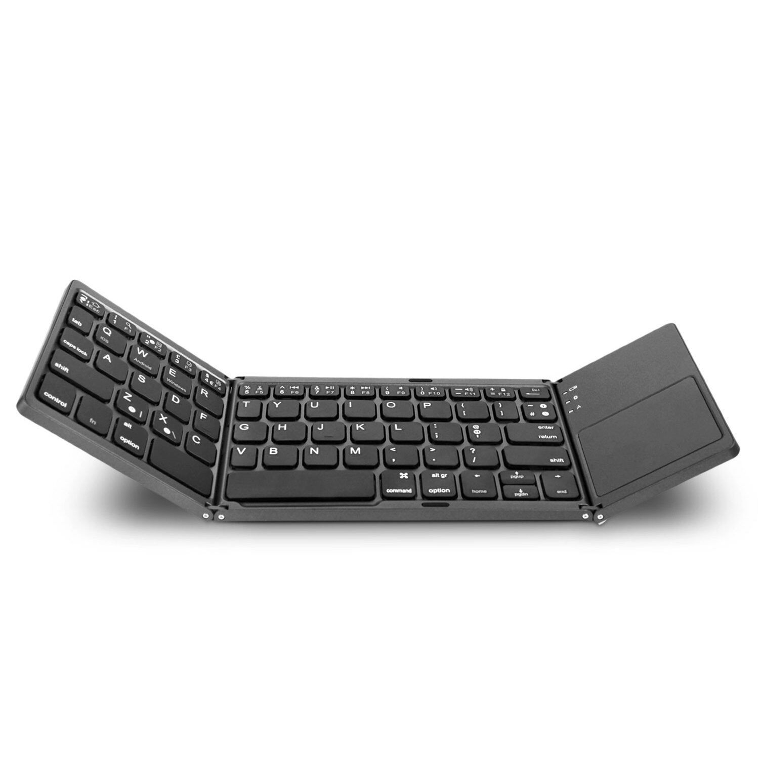 Bàn phím không dây có thể gập lại bàn di chuột siêu mỏng bluetooth sạc cho máy tính bảng laptop đa phương tiện bàn phím mini có chìa khóa số