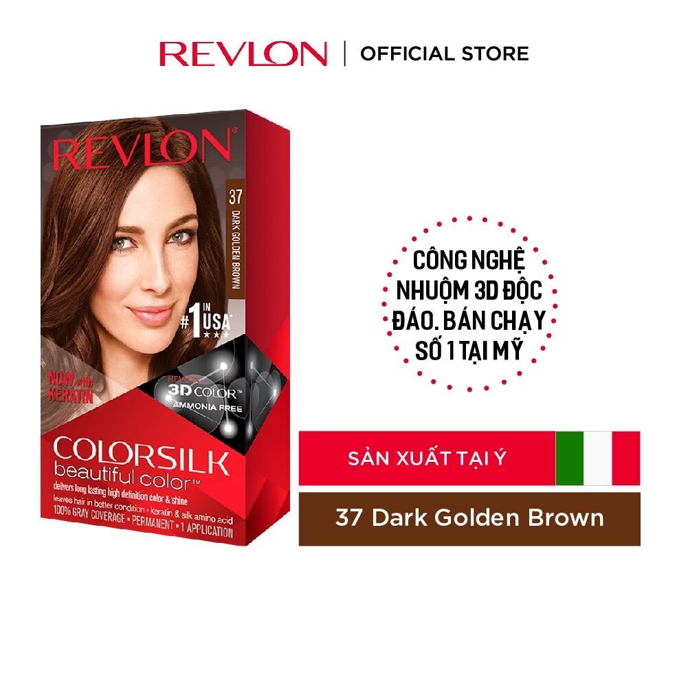 [Hcm]Thuốc Nhuộm Tóc Revlon Colorsilk Số 37 - Nâu Ánh Kim