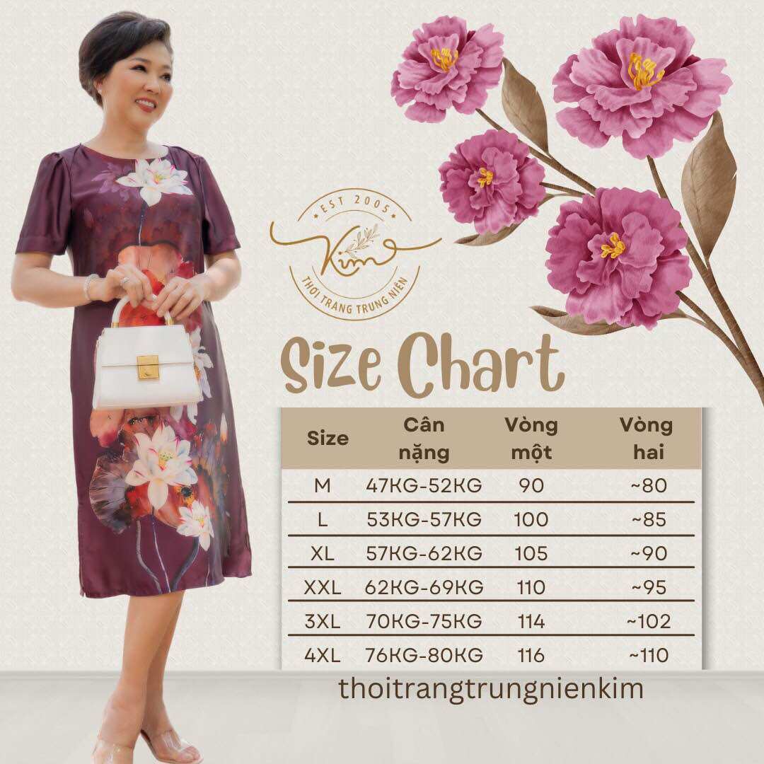 Đầm tơ tằm hoa dưới