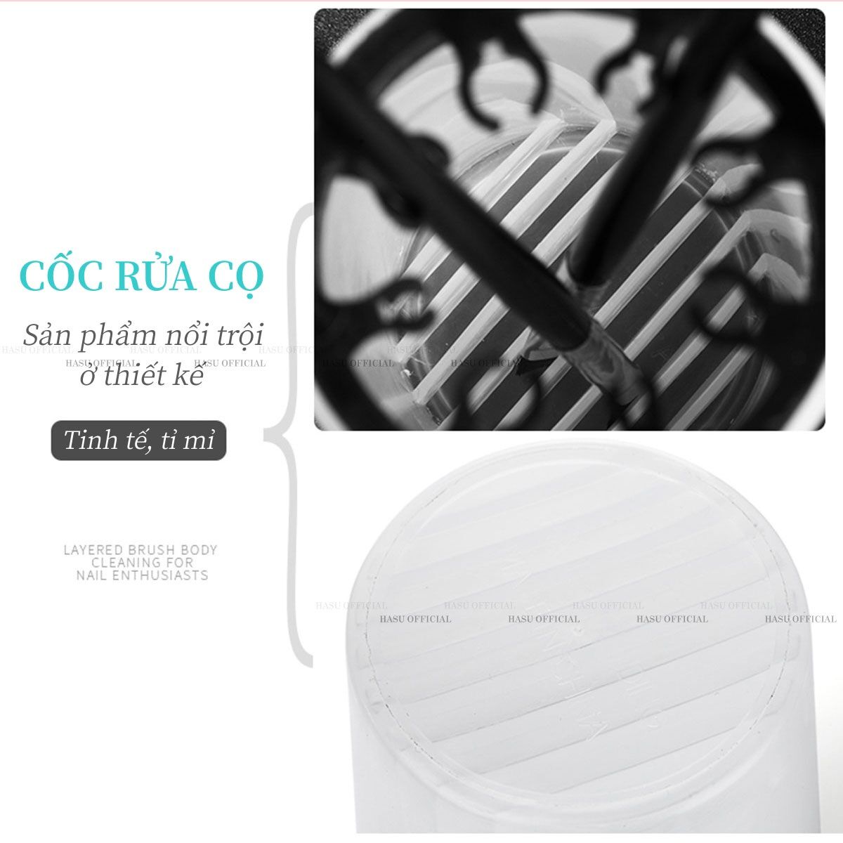 Cốc cắm rửa cọ chuyên dụng - rửa cọ làm nail